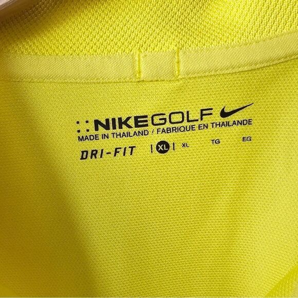 Nike Mens Polo Shirt Golf Dri-FIT Size XL Yellow Performance Short Sleeve - Picture 3 of 3